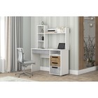 Стол компьютерный «Юпитер», с тумбой, 1100×544×768 мм, цвет белый/крафт золотой/бетон - Фото 3