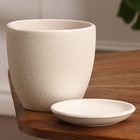 Горшок цветочный "Виченца", белый рельеф 0,6 л - фото 24625358