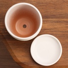 Горшок цветочный "Виченца", белый рельеф 0,6 л - фото 24625360