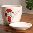 Горшок цветочный "Девушка в красном" 1,4 л - фото 24625367