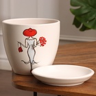 Горшок цветочный "Девушка в шляпе" 1,4 л - фото 24625376