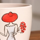 Горшок цветочный "Девушка в шляпе" 1,4 л - фото 24625377