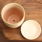 Горшок цветочный "Кальяри" бежевый золото 3,5 л - фото 24625396