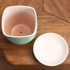 Горшок цветочный "Квадрат рельеф" зеленый рельеф 6 л - фото 24625411