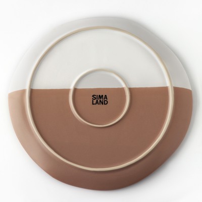 Тарелка плоская керамическая «Монблан», d=23 см, ручная работа