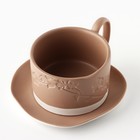 Чайная пара керамическая «Монблан», 2 предмета: кружка 220 мл, блюдце 13х13,6 см - Фото 5