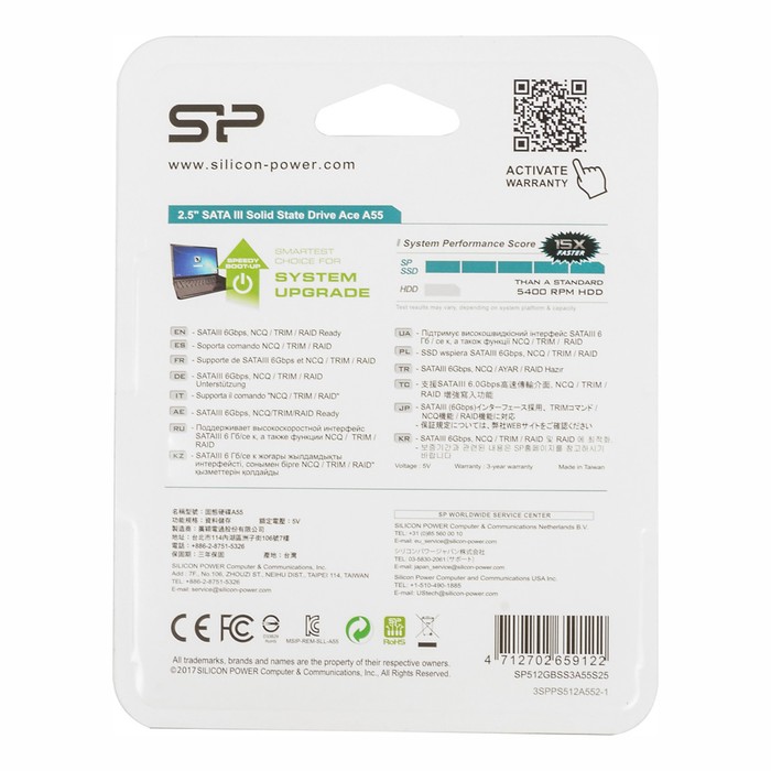 Накопитель SSD Silicon Power SATA III 512GB SP512GBSS3A55S25 Ace A55 2.5" - фото 51584381