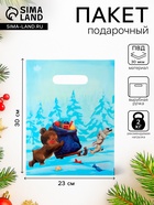 Пакет подарочный новогодний «Звездная доставка», полиэтиленовый с вырубной ручкой, 30×23 см - Фото 1