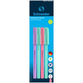 Набор шариковых ручек Schneider "Tops 505 F Pastel", 4 шт., синие, 0.8 мм, блистер, корпус МИКС 10156921