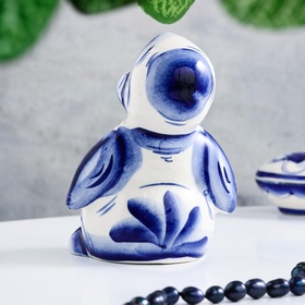 Сувенир гжель «Пингвин Бол», бело-синий,керамика,