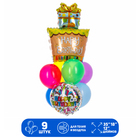 Набор шаров «Happy Birthday. Подарок», латекс, фольга, 9 шт. - фото 321753364