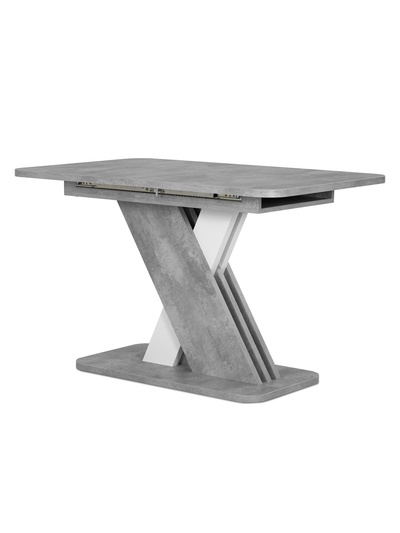 Стол кухонный раскладной «Аврора»,1200(1600)×750×755 мм, цвет цемент светлый/белый