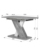 Стол кухонный раскладной «Аврора»,1200(1600)×750×755 мм, цвет цемент светлый/белый - Фото 4