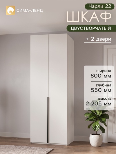 Шкаф распашной двухстворчатый «Чарли 22», 800×550×2205 мм, цвет кашемир