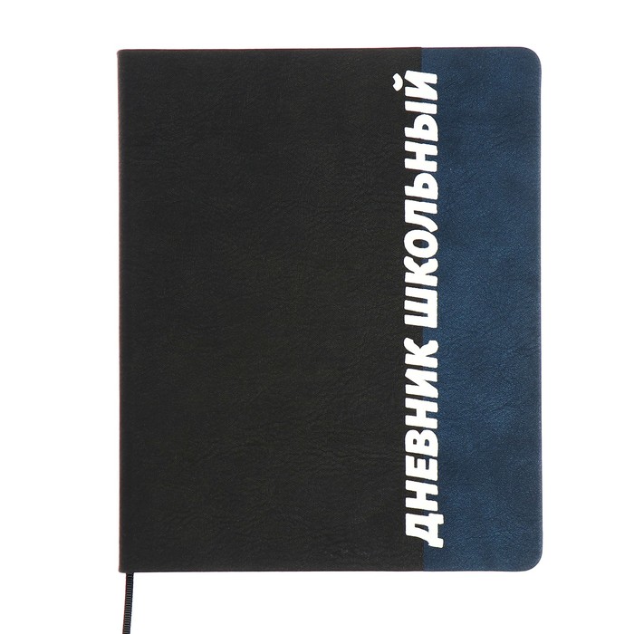 Дневник универсальный для 1-11 классов "Шрифт", твёрдая обложка из искусственной кожи, ляссе, 48 листов, чёрно-синий - Фото 1