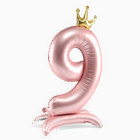 Воздушный шар фольгированный 42" «Цифра 9 с короной», на подставке - Фото 2