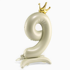 Воздушный шар фольгированный 42" «Цифра 9 с короной», на подставке - Фото 2