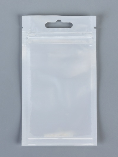 Пакет Zip-lock ПП, белый, со сплошным окном, плоский, еврослот,8×14 см