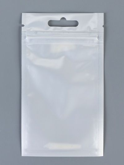Пакет Zip-lock ПП, белый, со сплошным окном, плоский, еврослот,8×14 см