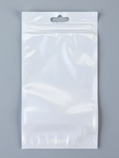 Пакет Zip-lock ПП, белый, со сплошным окном, плоский, еврослот,10×18 см