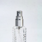 Флакон для парфюма «Прозрачный узор», с распылителем, 15 мл, цвет серебристый - фото 12097571