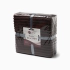 Плед Полоса 150х200см, горячий шоколад, велсофт 270г/м, пэ100% - фото 24638794