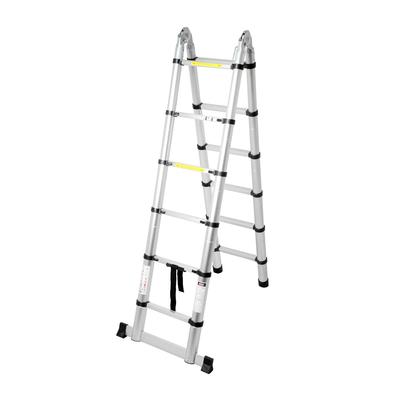 Стремянка-лестница телескопическая ТУНДРА, раскладная, алюминиевая, 1.9×1.9 м