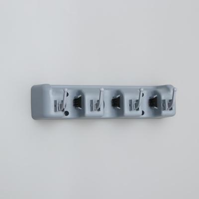 Держатель для уборочного инвентаря с крючками Доляна, 26×6×10 см, серый