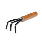 Набор садового инструмента, 3 предмета: рыхлитель, 2 совка, длина 20 см, деревянные МИКС ручки, Greengo - Фото 4