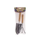 Набор садового инструмента, 2 предмета: совок, рыхлитель, длина 33 см, деревянные ручки - Фото 3
