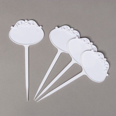 Ярлыки садовые для маркировки, фигурные, 15 см, набор 10 шт., пластик, белые, Greengo