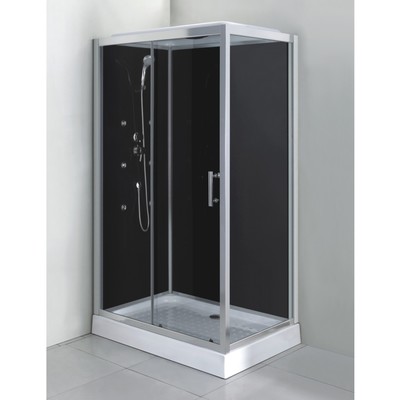 Душевая кабина Comforty СF5777B, задняя черная стеклянная панель, 1200×800×2100 мм