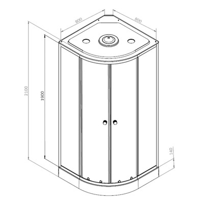 Душевая кабина Comforty CF5881E-B, низкий поддон, 800×800×2100 мм