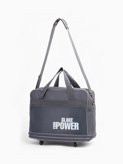 Сумка дорожная 20" на 4 колёсах, отдел на молнии, с увеличением, наружный карман, длинный ремень, серая