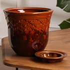 Горшок цветочный ЮТА №3, Коричневый 2,5 л - фото 24591714