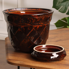 Горшок цветочный Ромб №3 4л, 21х20 см коричневый - фото 24591720