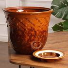Горшок цветочный ЮТА №2, Коричневый 5,5 л - фото 24591729