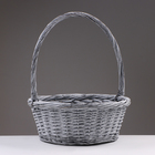 Набор корзин из 3 шт, 40х16/45 см, серый, ива - фото 24537617