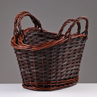 Набор корзин из 2 шт, 39х25х19/33 см, коричневый, ива - фото 24537622