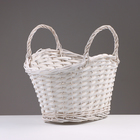 Набор корзин из 2 шт, 39х25х19/3х см, белый, ива - фото 24537629