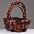 Набор корзин из 3 шт, 38х30х14/33 см, коричневый, ива - фото 24537634