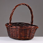 Набор корзин из 3 шт, 38х30х14/33 см, коричневый, ива - фото 24537635