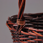 Набор корзин из 3 шт, 38х30х14/33 см, коричневый, ива - фото 24537636