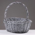 Набор корзин из 3 шт, 38х30х14/3x см, серый, ива - фото 24537641