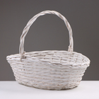 Набор корзин из 3 шт, 48х37х15/40 см, белый, ива - фото 24537671