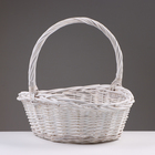 Набор корзин из 3 шт, 43х33х17/40 см, белый, ива - фото 24537677
