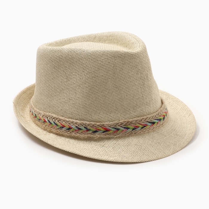 Шляпа мужская MINAKU, цвет бежевый, р-р 58 - Фото 1
