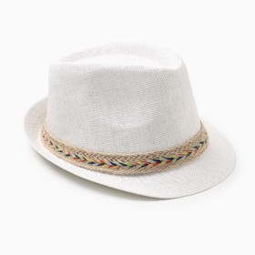 Шляпа мужская MINAKU, цвет белый, р-р 58
