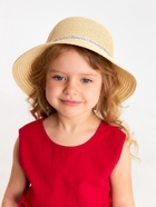Шляпа для девочки MINAKU с бантом, цвет бежевый, р-р 52 - фото 808877962