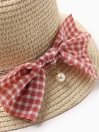 Шляпа для девочки MINAKU с бантом, цвет бежевый, р-р 52 - фото 808877964